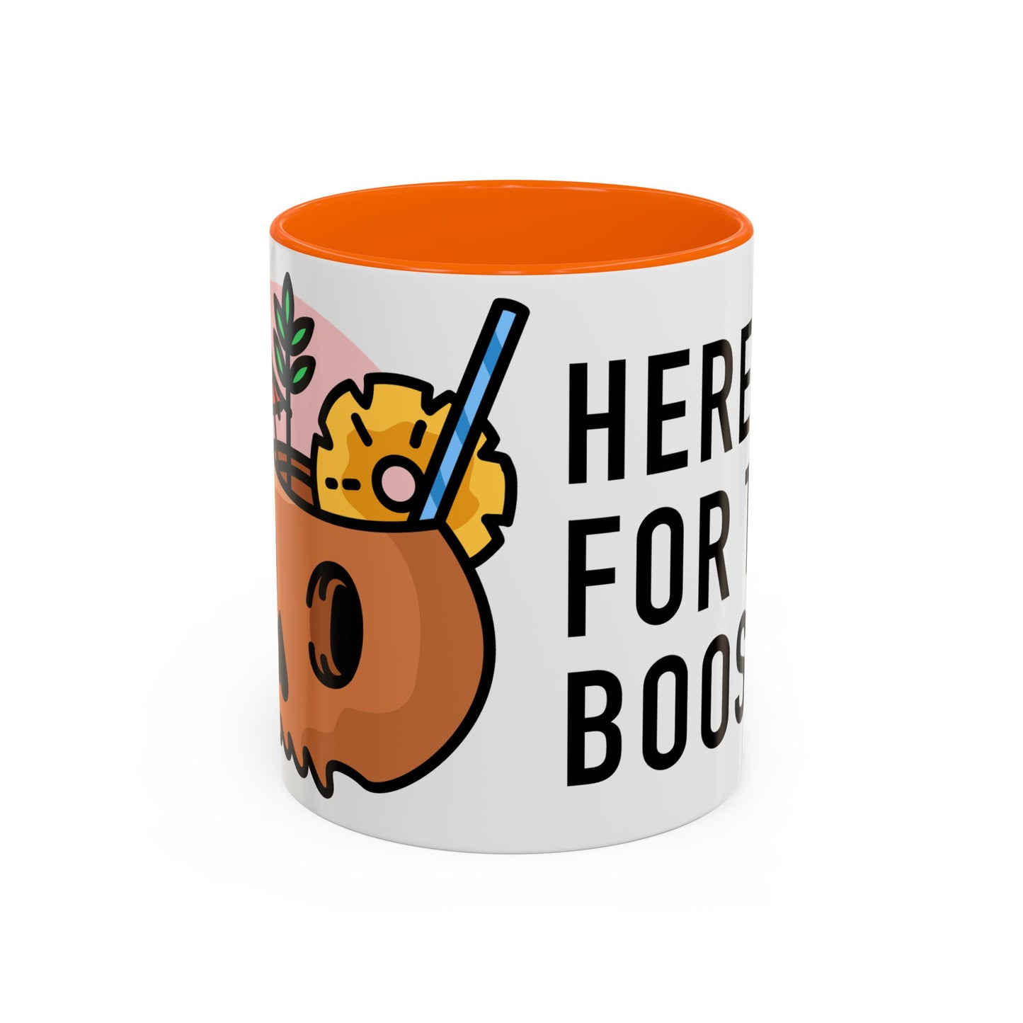 Spooky Accent Coffee Mug - "Here for the Boos" - Fun Halloween Drinkware