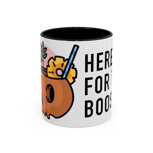 Spooky Accent Coffee Mug - "Here for the Boos" - Fun Halloween Drinkware